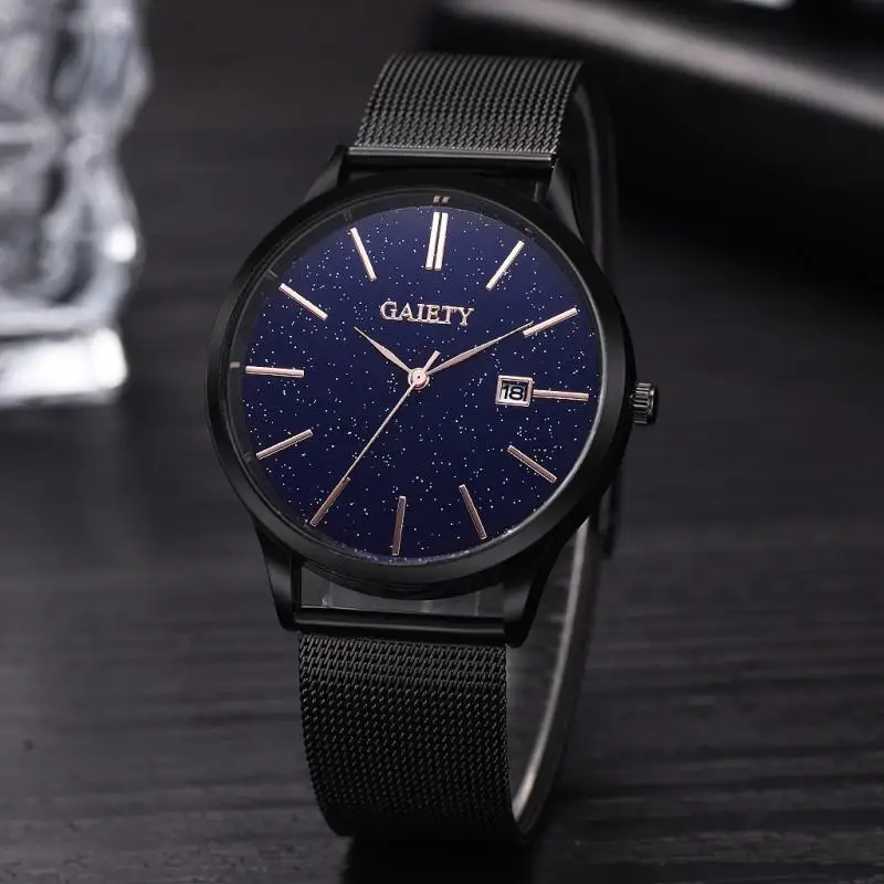

Starry Sky Men Watch Fashion Dial Calendar Scale Noble Quartz Watch Luxury Mesh Belt Male Clock Reloj Hombre Relogio Masculino