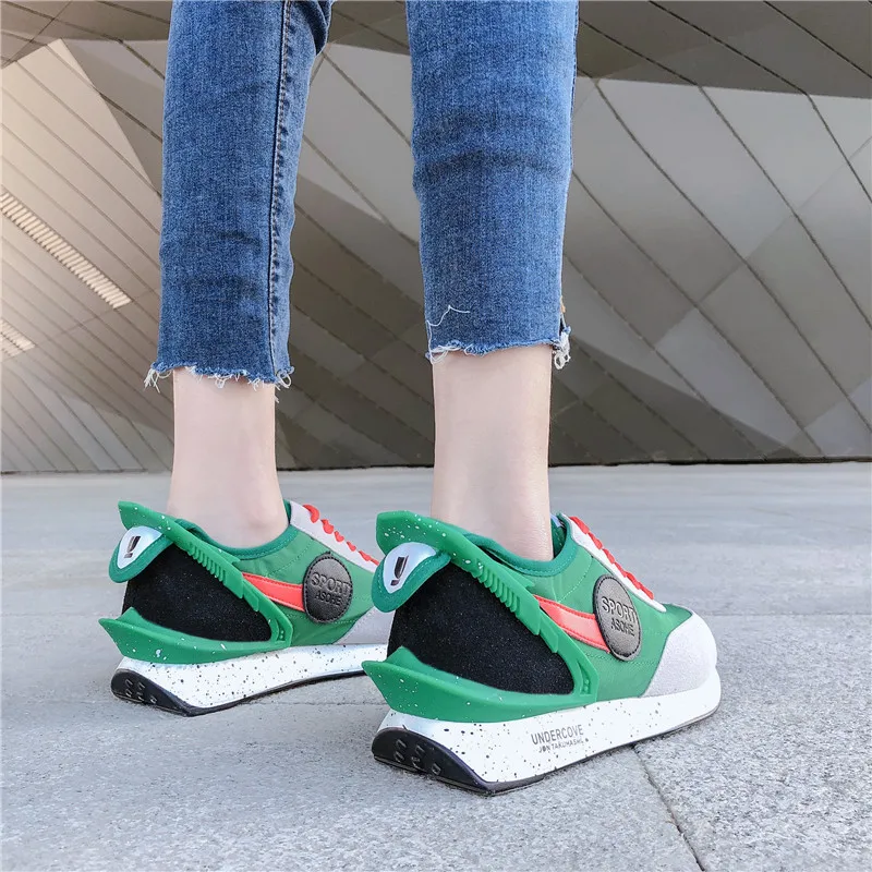 X/брендовые Модные Зеленые разноцветные кроссовки на платформе женские удобные в