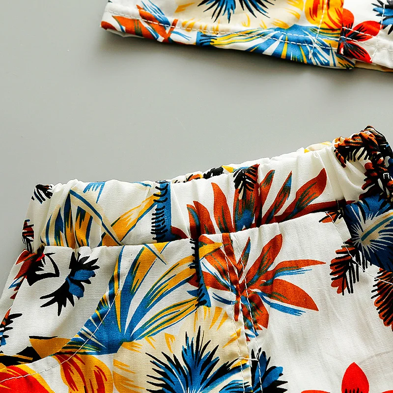 

Baby Boy Clothes Toddler Kids Clothing Fashion Printed Coconut Tree Short Sleeve Shirt + Shorts Boy Set 1 2 3 4 5 Years Costume