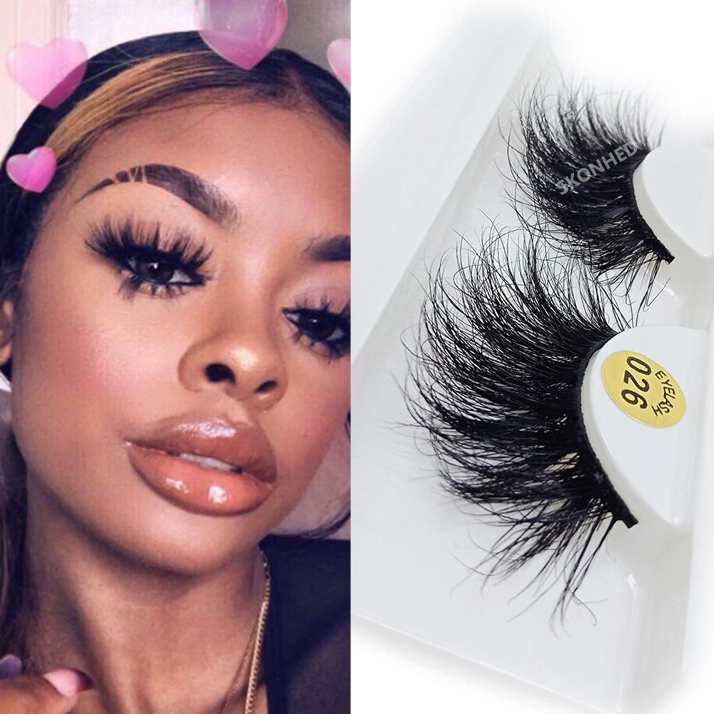 Новая мода 1 пара 25 мм Lashes100% 3D норковые накладные ресницы толстые длинные ресницы пушистые Накладные ресницы ручной работы