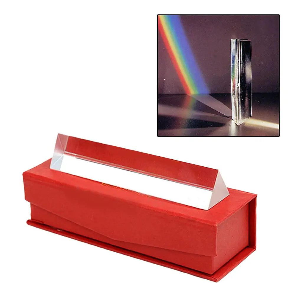 6'' Optical Glass Triple Triangular Prism In Box Physics Teaching Light Spectrum Drop Ship Support Home Decor | Дом и сад