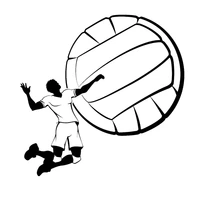 sports wall vinyl sticker decal volleyball game sport ball player leap feed gym decoration home decor for boys room l040