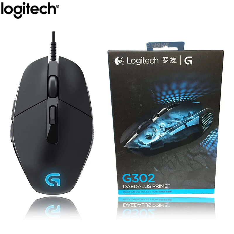 Игровая мышь logitech G302 Daedalus Prime MOBA Проводная оптическая 4000 dpi USB интерфейс офисный