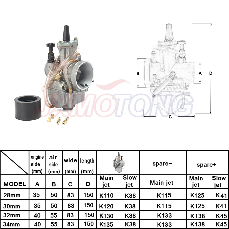 21 24 26 28 30 32 34mm KOSO Carburetor Carb With Power Jet 2T 4T For Yamaha Kawasaki Cafe Racer Moped | Автомобили и мотоциклы