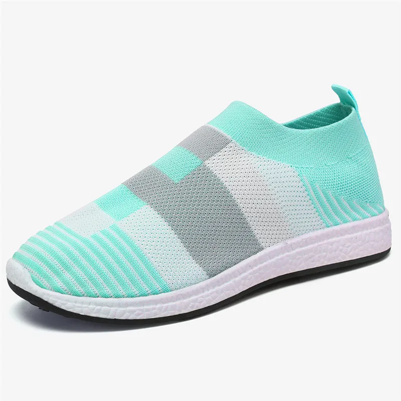 

Nis Women Vulcanize Shoes Fashion Sneakers Women Shoes Knitted Womens Flats Sneakers Shoes Slip On Footwear Plus Size Sneakers