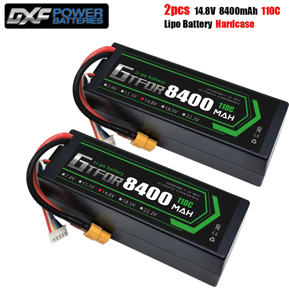 GTFDR 2 шт. аккумулятор Lipo 2S 3S 4S 7 4 В 11 1 14 8 в 8400 мАч 110C 220C для Rc 1/8 1/10 багги Грузовик