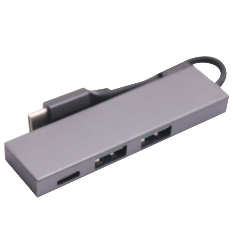 

USB-концентратор 3-в-1, портативный адаптер USB C с 2 USB-портами 2,0 + USB-порты для передачи данных, концентратор, адаптер, Расширительная док-станция
