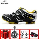 Велосипедная обувь Tiebao для горных велосипедов, набор кроссовок с педалями SPD, самоблокирующаяся спортивная обувь для езды на велосипеде