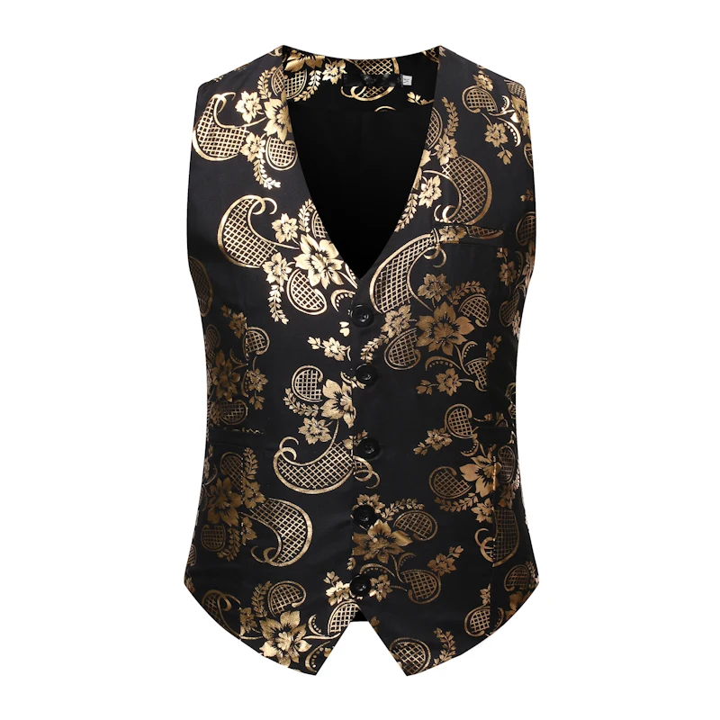 Новое поступление мужской жилет костюм свадьба без рукавов приталенная Пейсли