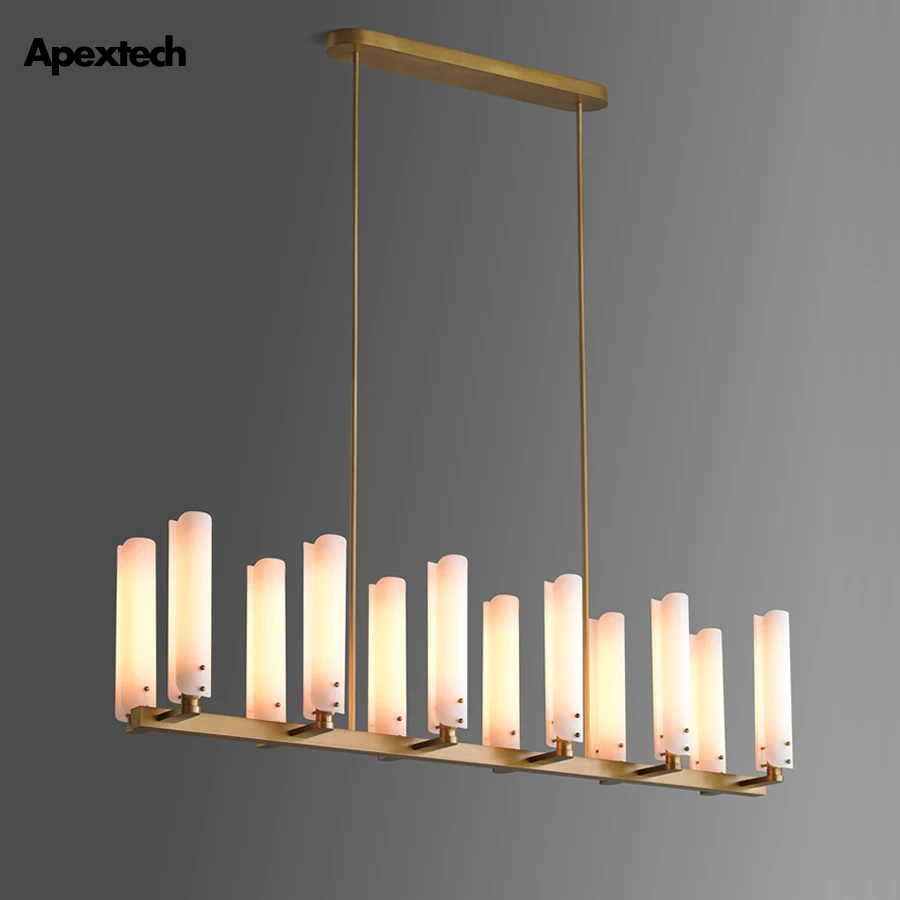 Классическая люстра винтажная Скандинавская столовая лампа латунная цветная