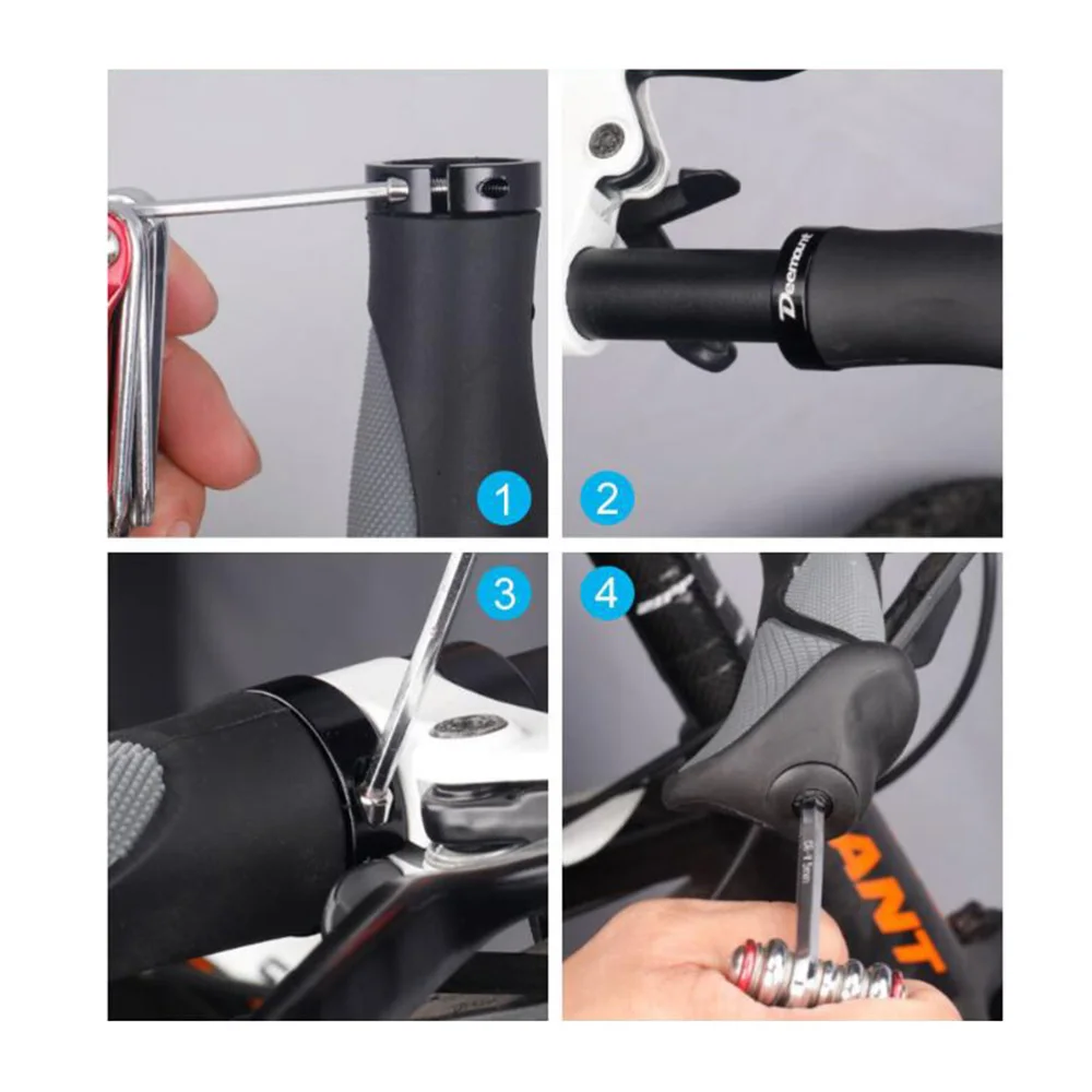 

2pcs Road Cycling Skid-proof Grips Anti-skid Rubber Mountain Bike Parts (Black)