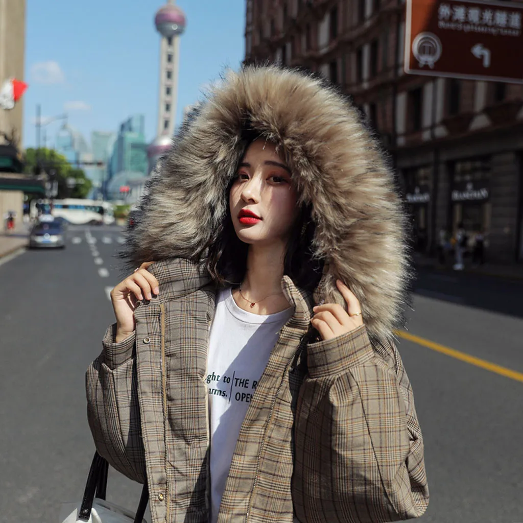 Женская свободная куртка с капюшоном теплая хлопковая парка оверсайз для осени и