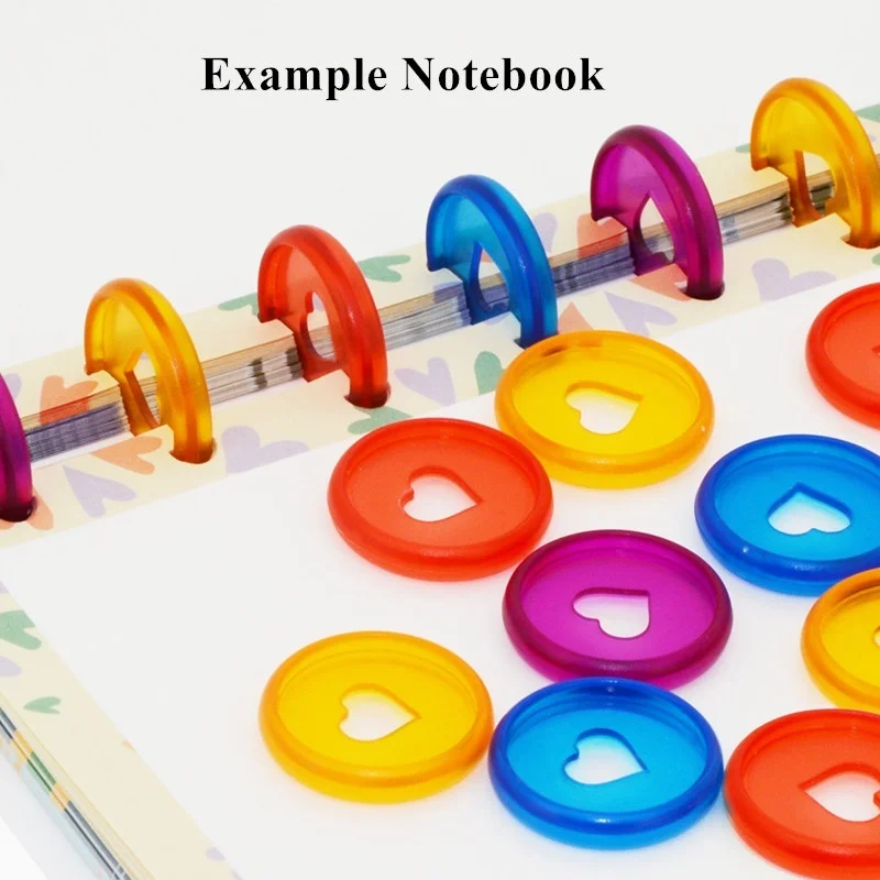 Кольца для переплетов с сердечками конфетных цветов кольца ноутбуков/планщиков