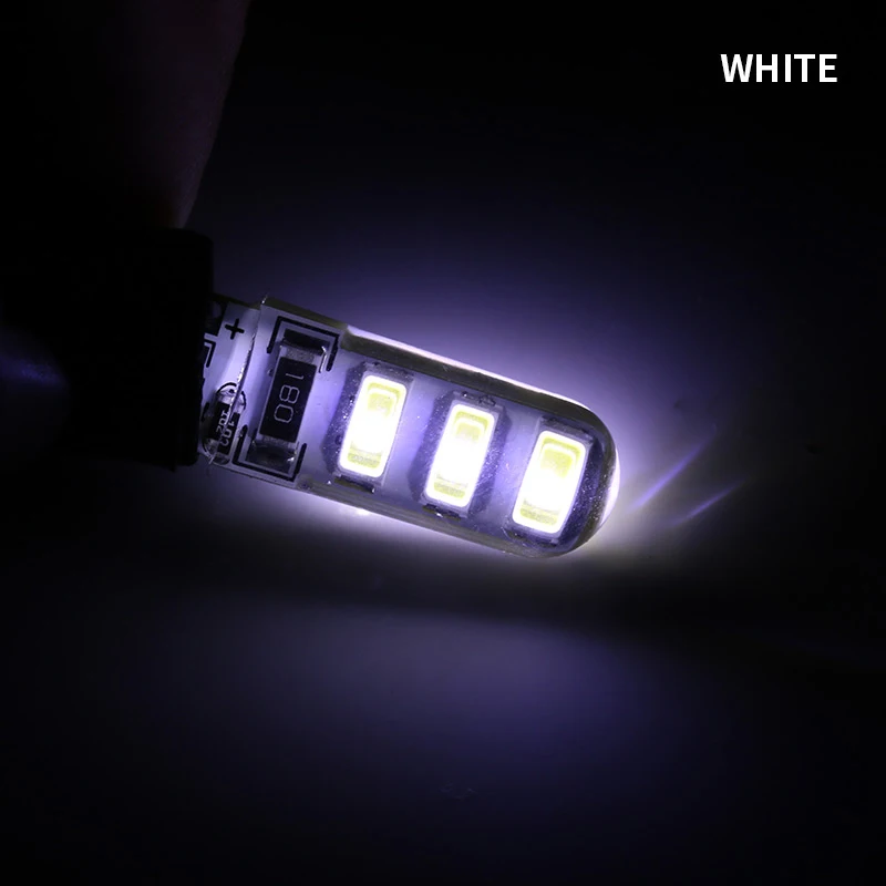 

2pcs T10 Silicone Case 6 SMD 5730 LED Car Dome Light W5W 194 Wedge Lamp Parking Bulb 12V Strobe Flash and Lighting