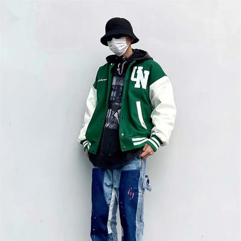 

Men's and women's baseball uniform jacket for fall 2021 new high-quality loose and thin couple embroidered oversized jacket
