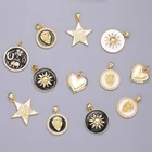 Juya, ручная работа, эмаль, сердце, звезда, цветок, Лев, Вера, амулеты для DIY женщин и мужчин, кулон, браслет, ожерелье, принадлежности