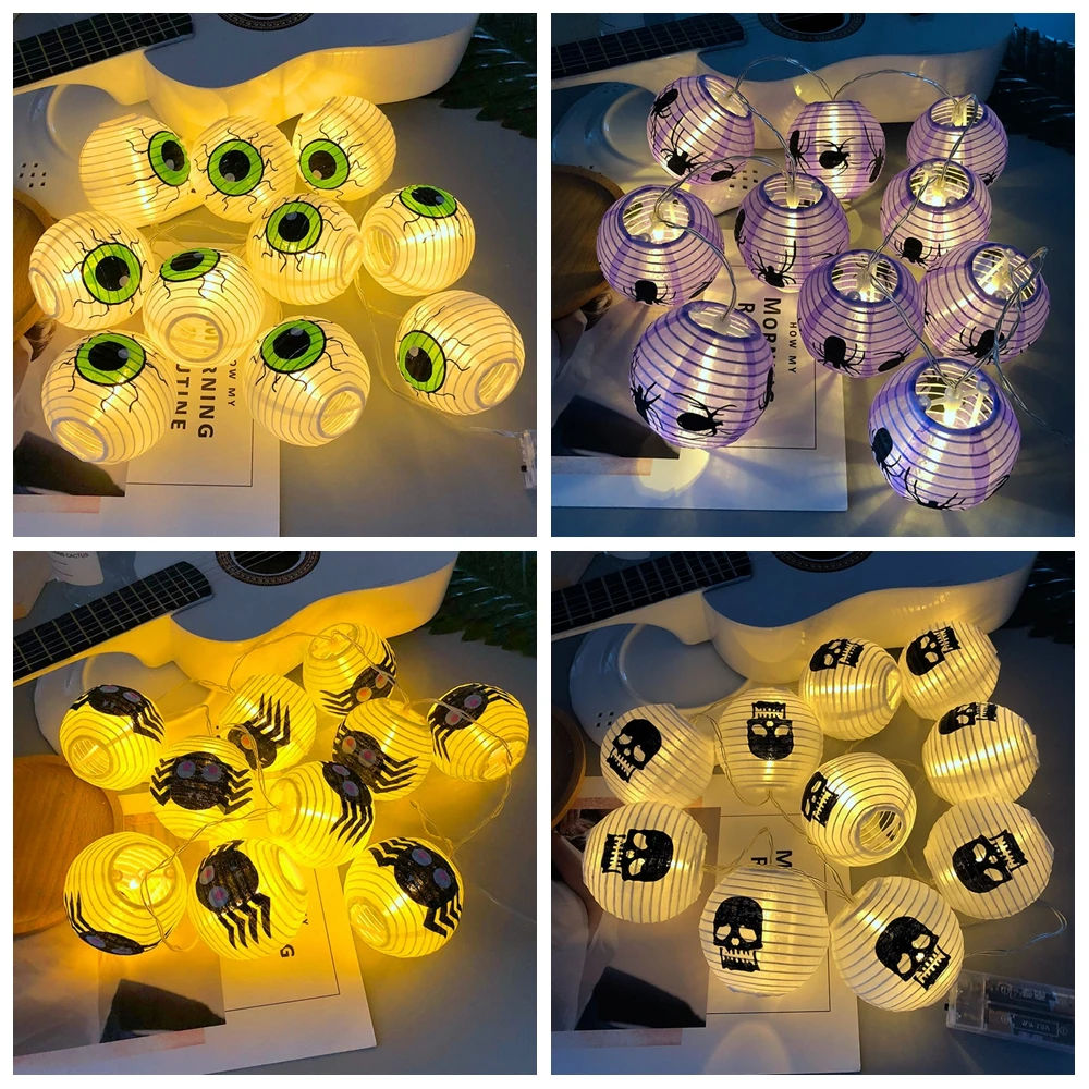 Креативный светильник на Хэллоуин страшный глаз Череп паук световая гирлянда