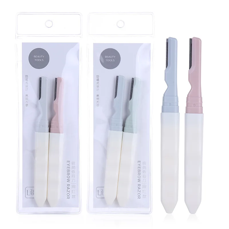 Бритва для бровей A958 портативный скребок из нержавеющей стали 2 крепления мужчин