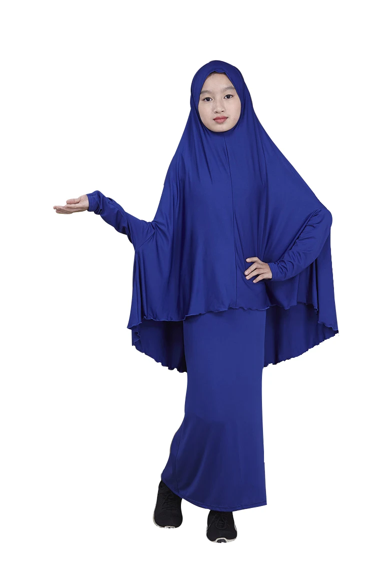 Длинное платье хиджаб Abaya для мусульманских детей и девочек комплект одежды