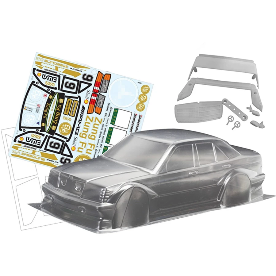 TC090 масштаб 1/10 Benz 190E Игрушечная модель автомобиля ПК прозрачный корпус с
