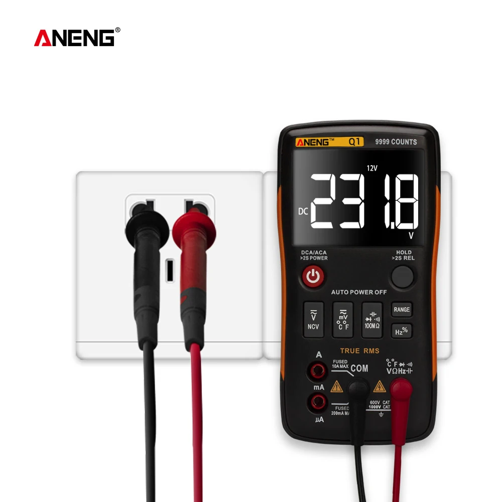 Цифровой мультиметр ANENG Q1 интеллектуальный 9999 Аналоговый тестер реальное