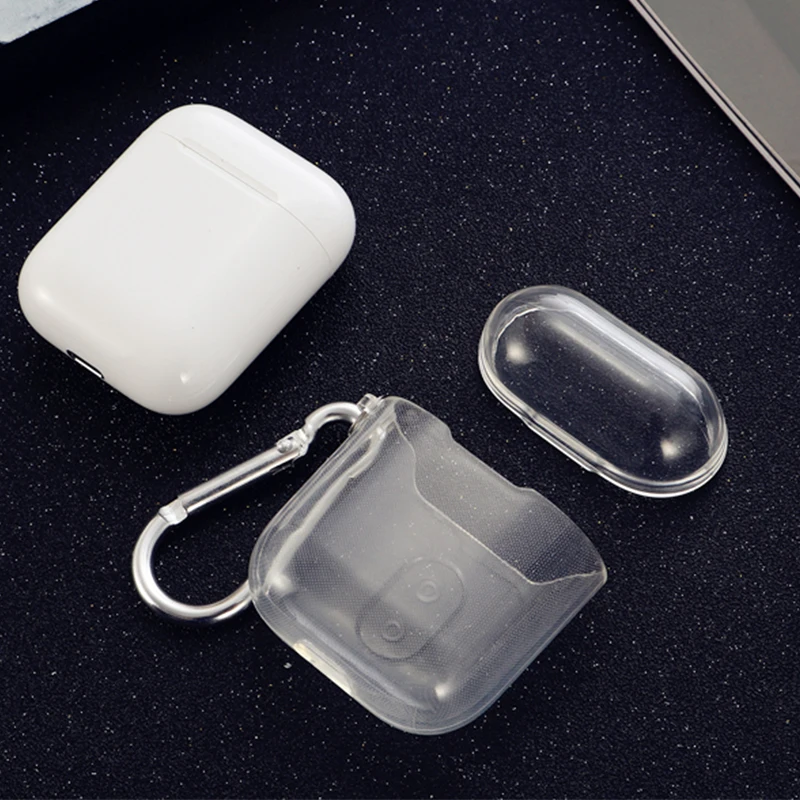random color Чехол для Airpods Силиконовый ТПУ прозрачный чехол для наушников Air Pods 2 1 протектор кристально чистый чехол Funda для Earpods чехол - Цвет: random color