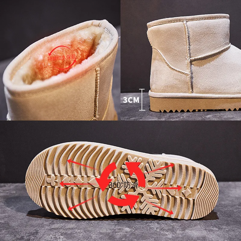 Зимние сапоги женские короткие трубы Новинка 2019 года Корейская Студенческая