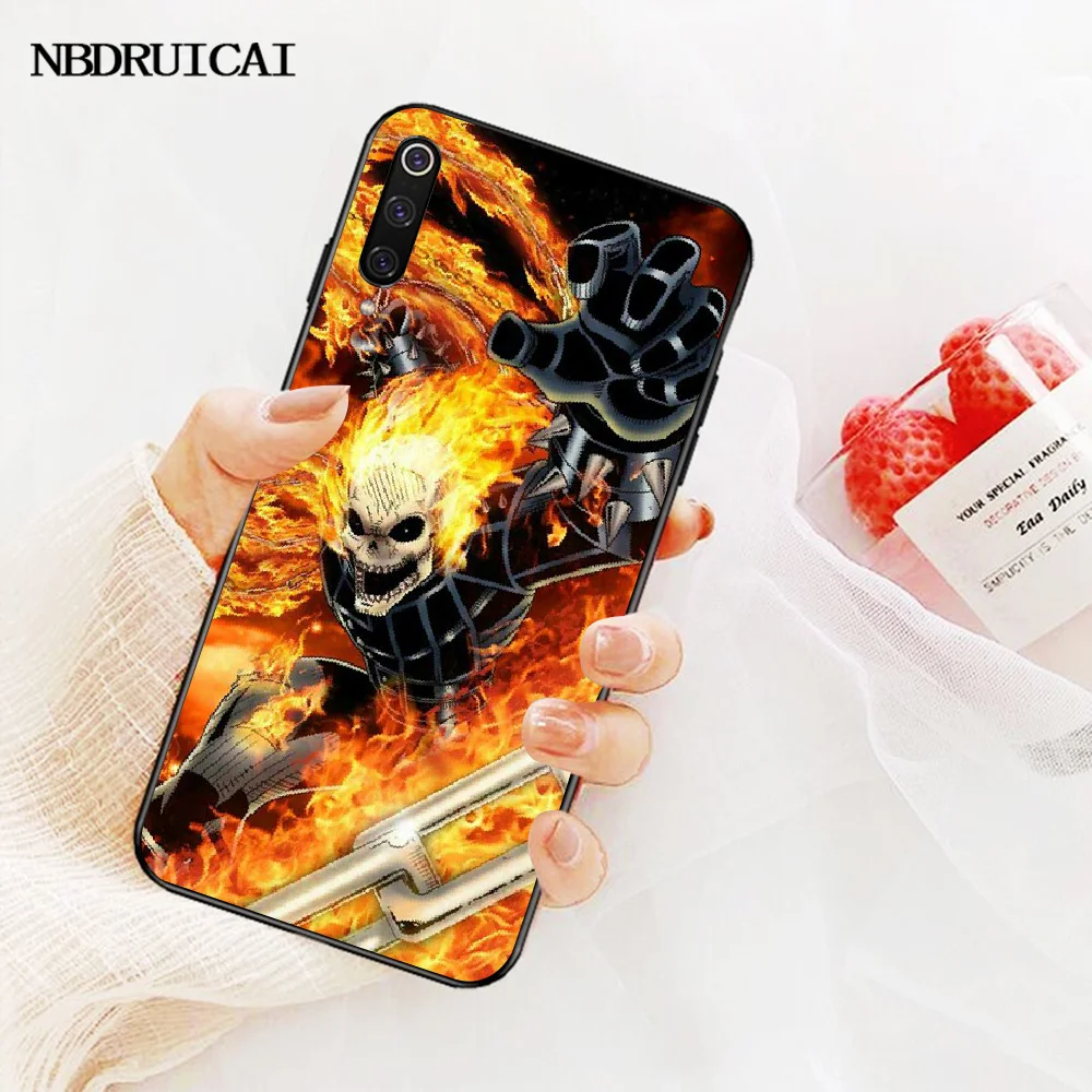 NBDRUICAI чехол для телефона с принтом черепа байкера демона призрака Райдера DIY Xiaomi