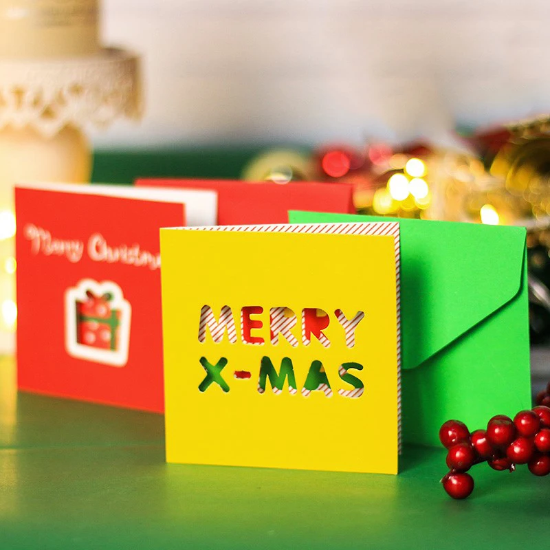Поздравительные открытки с надписью &quotMerry Christmas" 12 шт. необычные детские мини