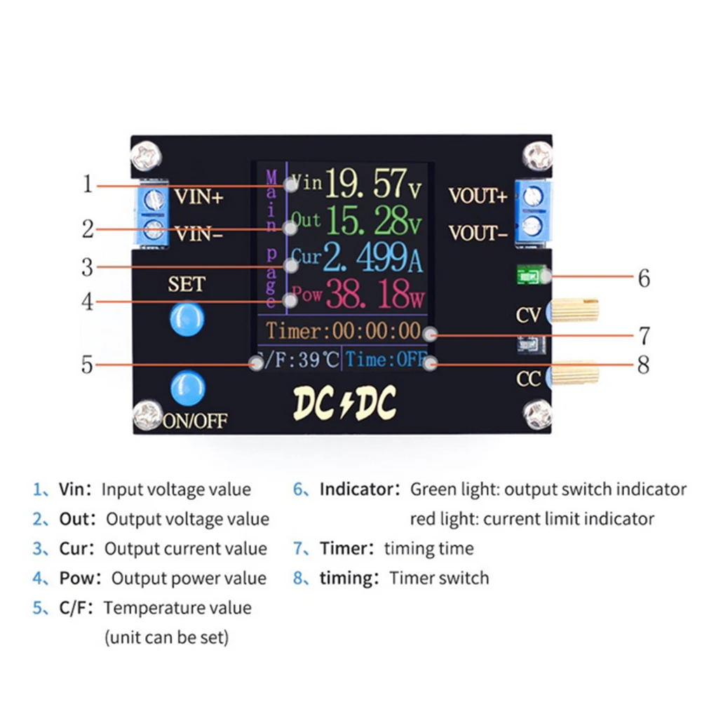 

DC-DC Boost Buck Converter 0.5-30V 4A 35/50W Adjustable Regulated CC CV Regulated Automatic Power Module Supply Voltmeter