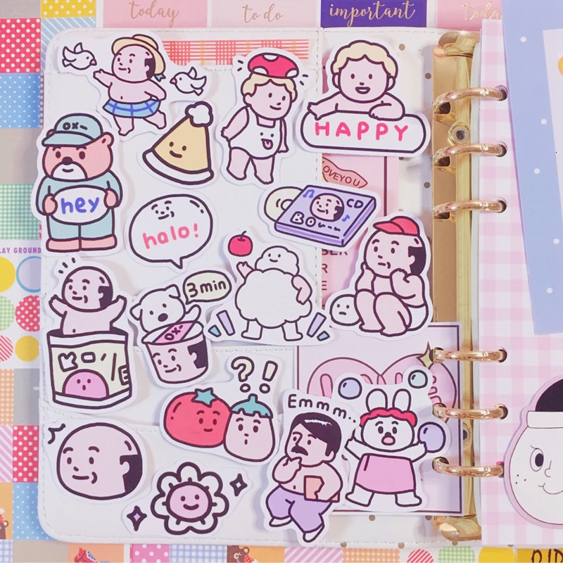 

16 Pcs/pack Ins Sale Japanese Girl Heart Style Baby Sticker Hand Account Photo Album Decoration Cute Diary Book Material Sticker