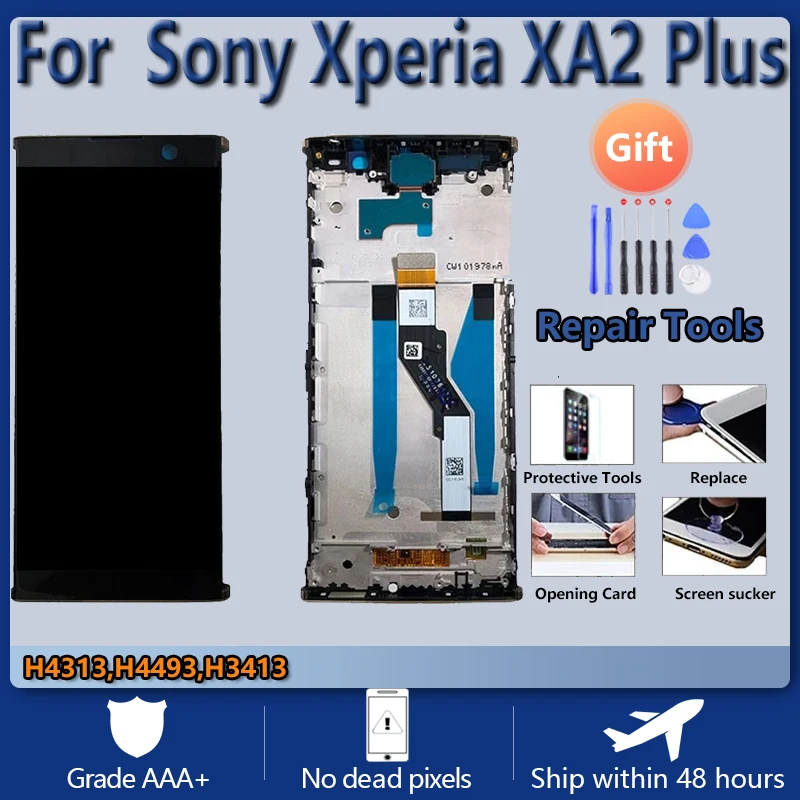 

Для Sony Xperia XA2 Plus H4413 H4493 H3413 ЖК-экран в сборе с передним сенсорным стеклом, ЖК-дисплей оригинальный черный