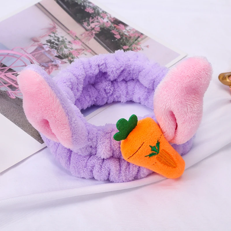 Женская повязка на голову с кроличьими ушками и морковкой| |