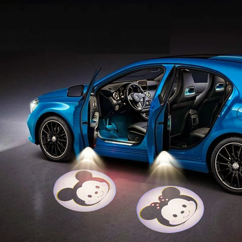 1 шт. автомобильный теневой дверной светильник мультяшный беспроводной лазерный