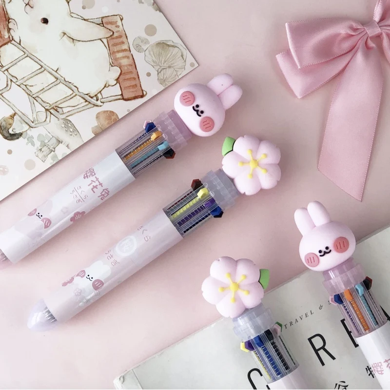 цветная ручка 10 стержней. ручки dolphin klassy ballpen. Ballpoint pen bic m10 medium limited edition. кавайная канцелярия. 0 мм.