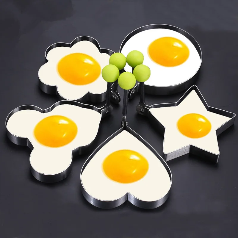 

Stainless Steel Cute Combination Dessert Pancake Shaper Fried Egg Mould Convenient Novel Kitchen Accessories Cookware