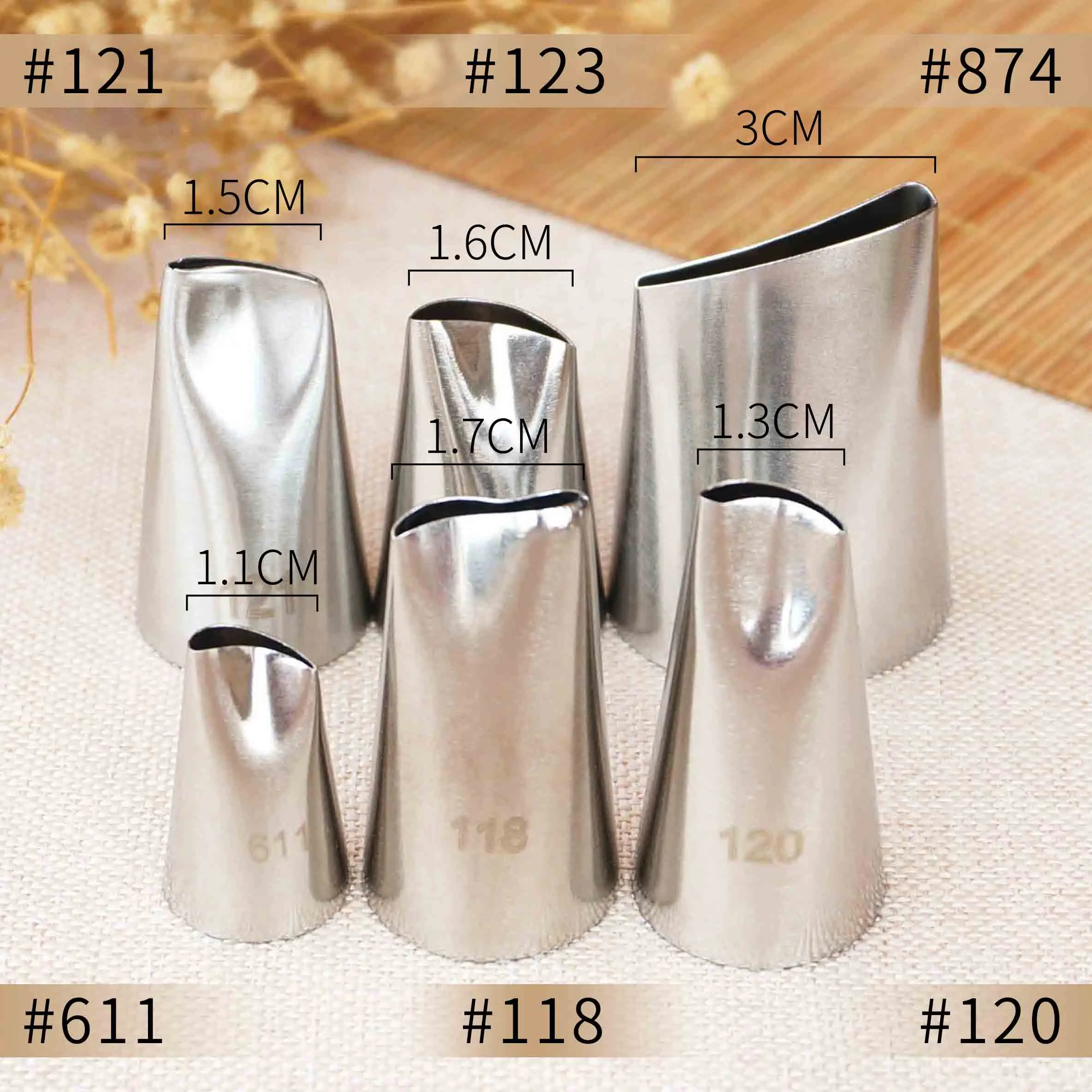 611 118-123 874 611#118#120#121#123#874 лепесток розы кондитерский мешок для крема сопла Кондитерские помадки глазурь советы выпечки инструменты украшения торта Формы для выпечки - Цвет: 611 118-123 874