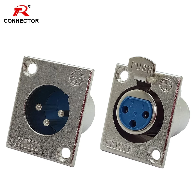2шт 3Pin XLR разъем металлический YS1K3F2 xlr Женский Джек+ штекер разъем панель монтируется для микрофона аудио устройств