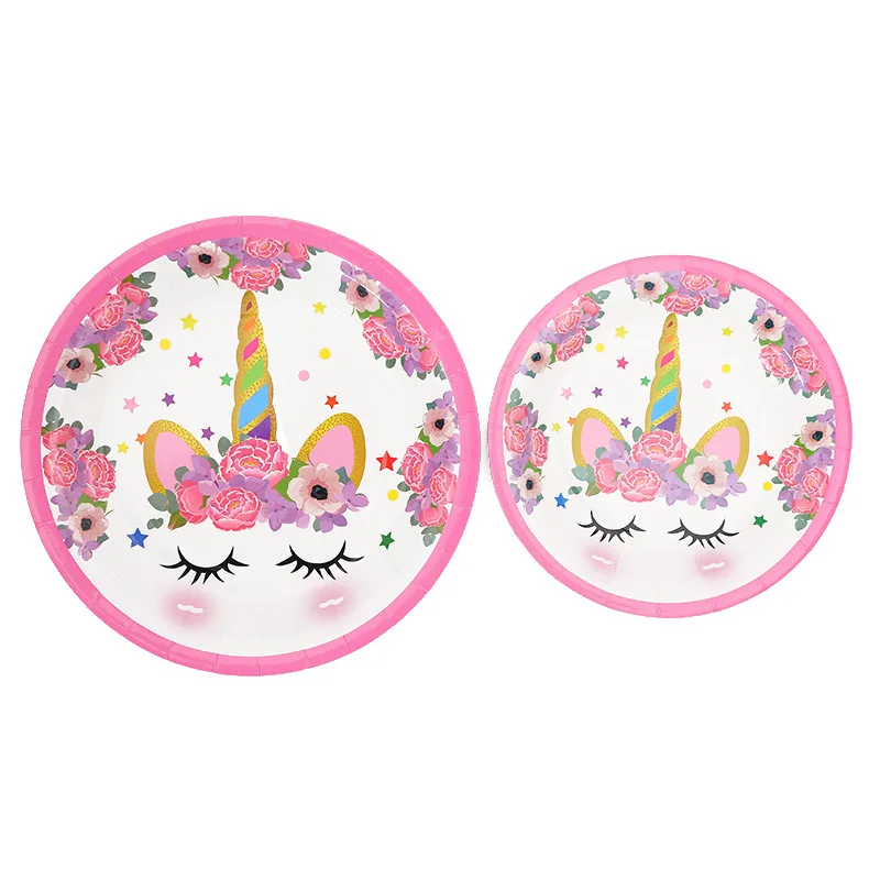 Unicorn Party Supplies Pink Rainbow Banner Plates Balloons Napkin Cupcake Wrapper Baby Shower Kids Birthday Decorations | Дом и сад