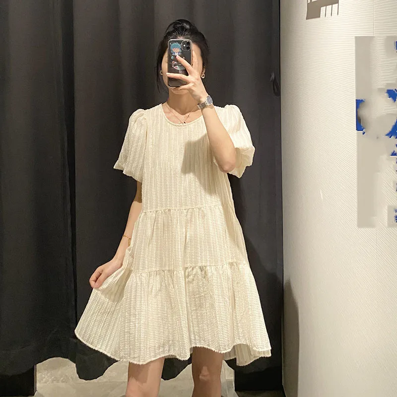 

2021 Ladies Clothes Young Fashion A-Line Ruffles Mini Dress Casual Midi Dresses