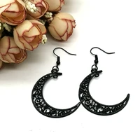 purpleblack moon earrings fashion gothic witch jewelry ladies gifts exquisite beautiful crescent moon wholesale statement