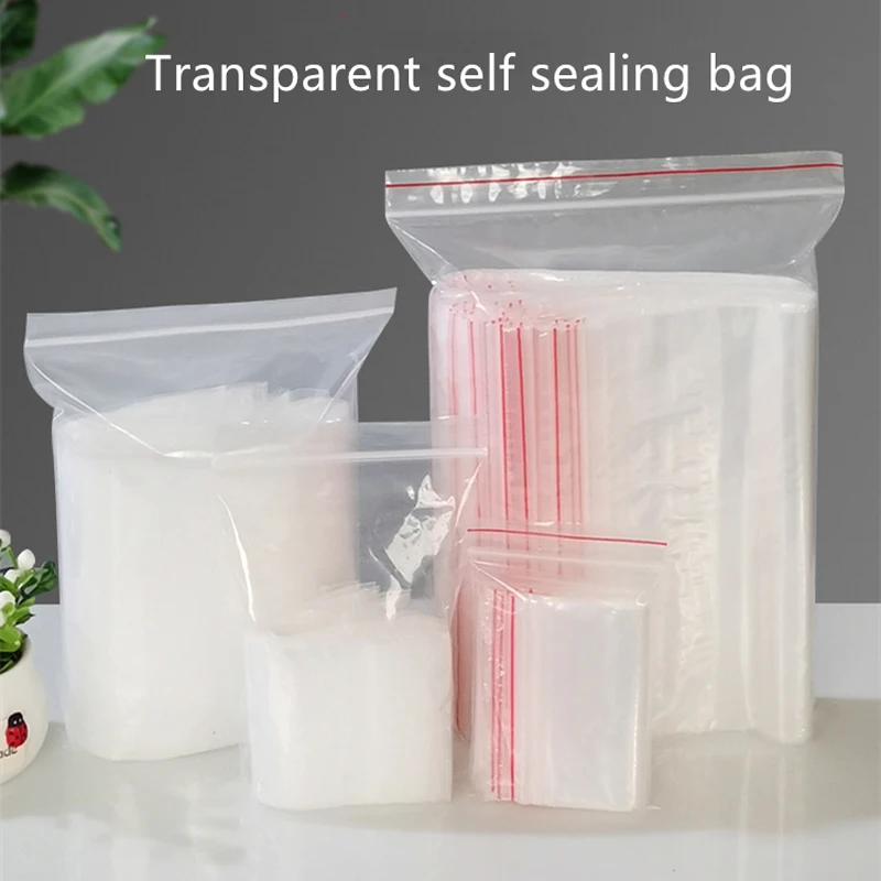

100pcs/Lot Transparent Sealing Bag Food Sugar Storage Packaging Jewelry Dust Bag Nuts Sundries Package Document Waterproof Organ