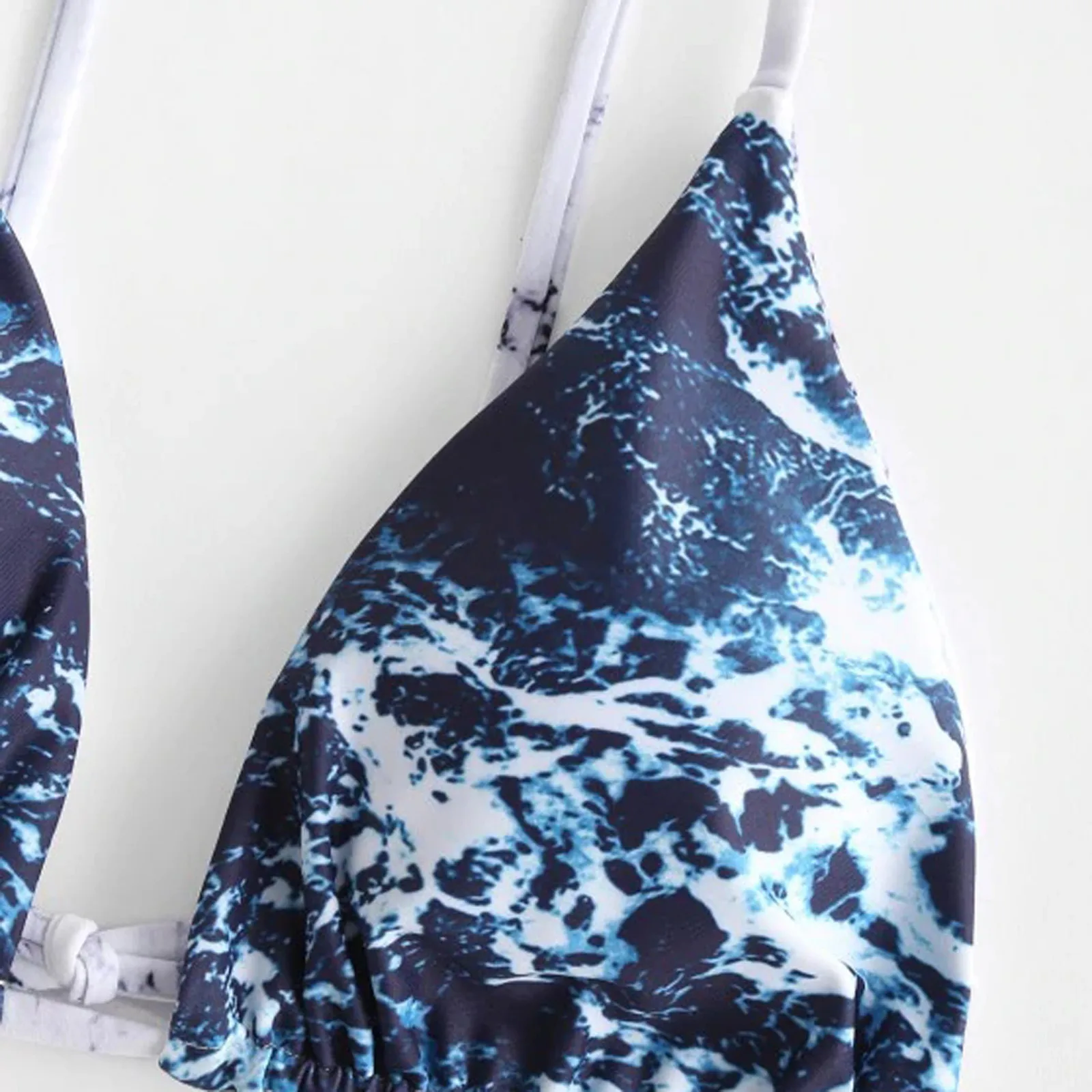 

Swimwear Women Bandeau Bandage Bikini Set sexy strappy wave print Push-Up Brazilian Female Beachwear Swimsuit