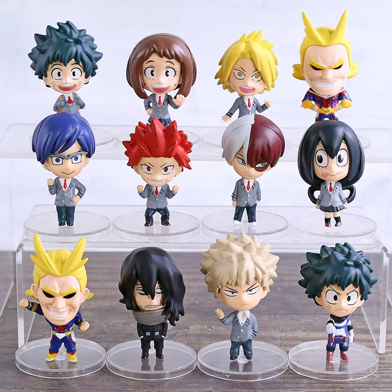 My Hero Academy Midoriya Izuku Bakugou Katsuki Todoroki Shoto All Might Ochaco Uraraka Asui Tsuyu Figures Toys Set