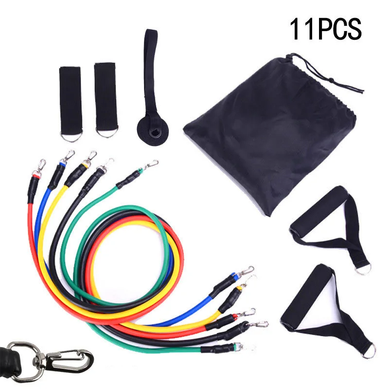 

11Pcs TPE Latex Resistance Bands Crossfit Training Exercise Yoga Tubes Pull Rope Rubber Expander Elastic Bands Fitness with Bag