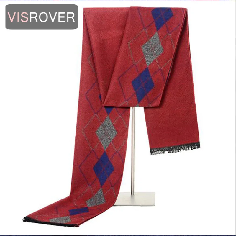 Visrover, 60 цветов, зимний шарф для мужчин, Повседневный, деловой, шарфы, шерсть, кашемир, мужской шарф, роскошный бренд, плед, шаль