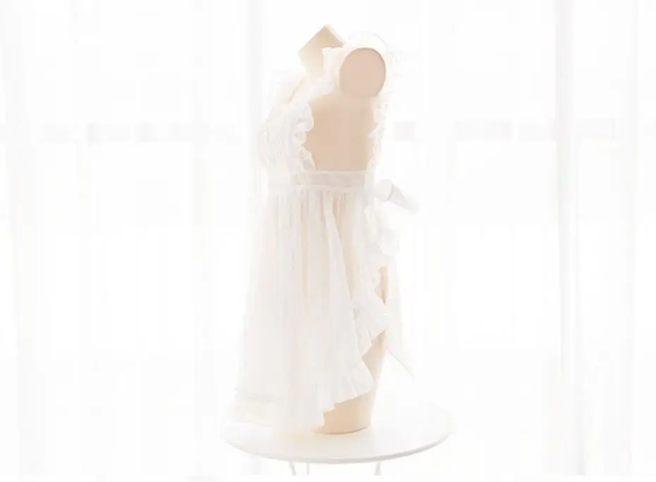 

Lolita Kawaii Lace Mesh Tops Mori Girl Bottom Blouse Women Sheer Mesh Short Sleeve Tops Transparent Sweet Princess