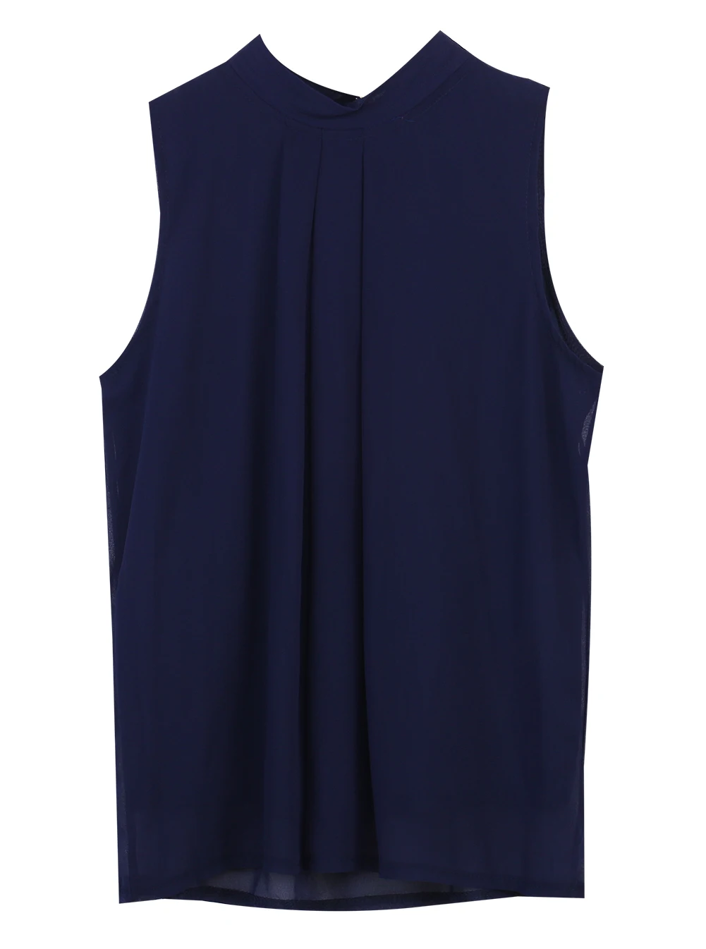

2020 New Hot Fashion Summer Women Chiffon Sleeveless Blouse Navy Blue Soft Casual Shirt Tops in spring and summer
