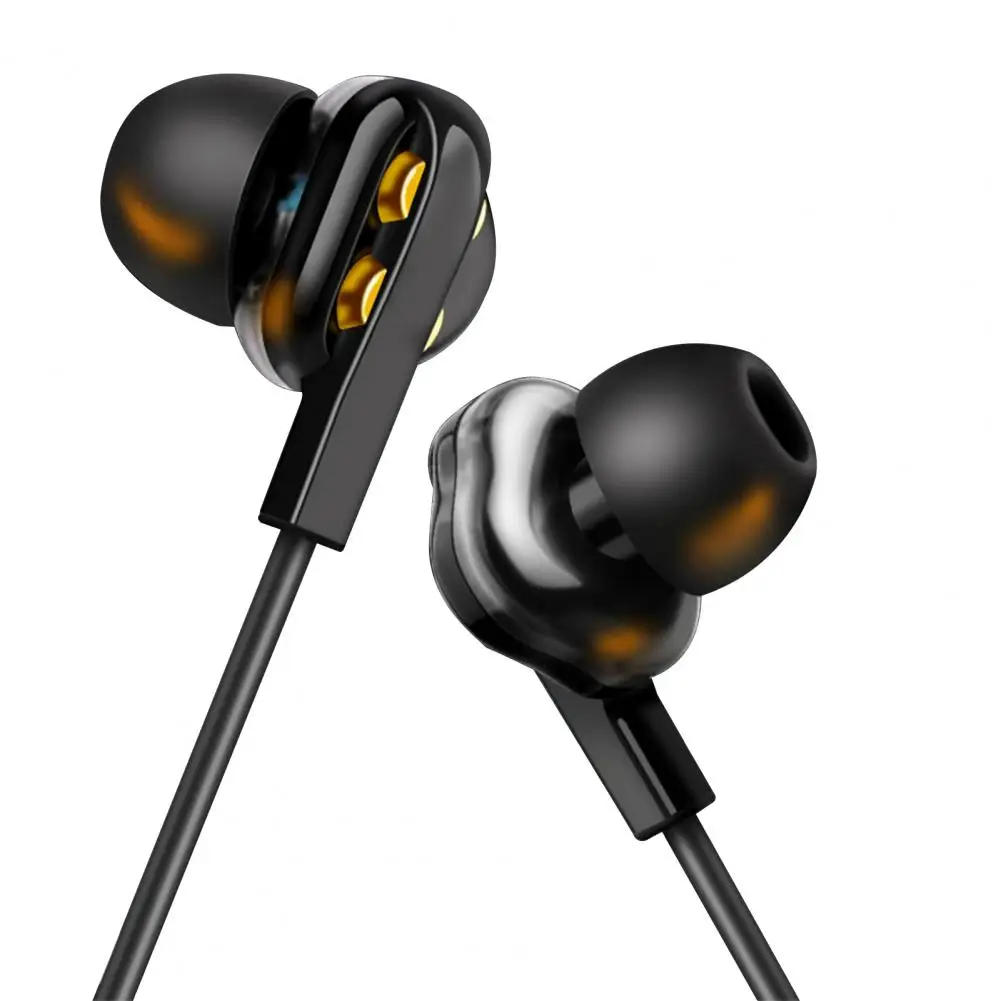 

HOT SALESR7 3.5mm Dual Speaker Dynamic Wired Heavy Bass Sport In-ear Earphone with Mic