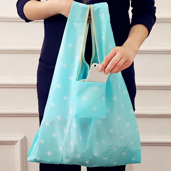 

Cute Lady Grocery Foldable Bag Square Shopping Storage Reusable Eco-friendly Tote Bag Handbag SCVD889